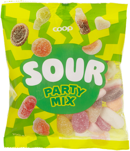 Coop 酸味派对混合糖果 250 g｜Coop Sour Party Mix makeissekoitus 250 g