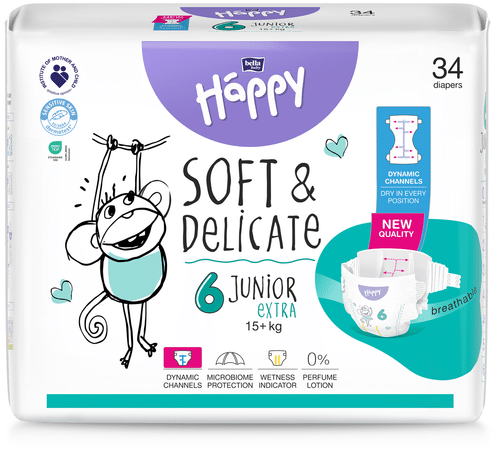 Happy Diapers Bella Junior Extra 6 粘贴式纸尿裤 34片 15+kg