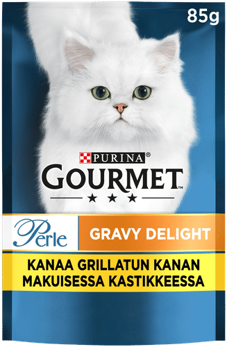 Purina Gourmet Perle Gravy Delight Kanaa Kastikkeessa Kissan märkäruoka 85g