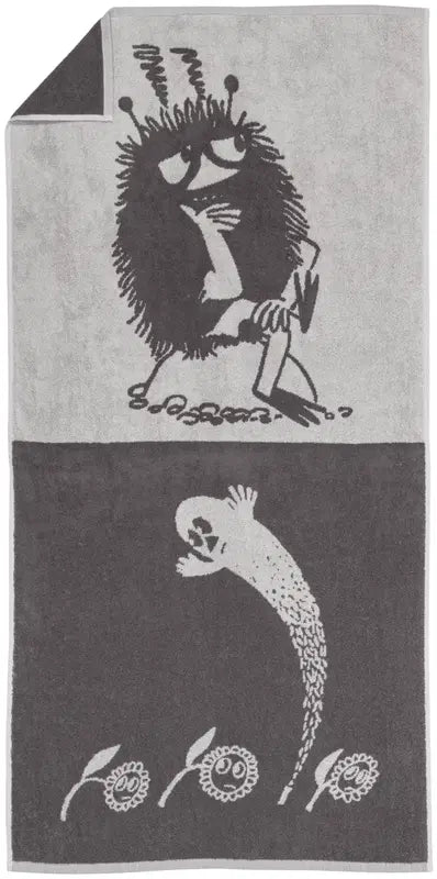 Moomin Arabia 姆明浴巾 70x140  Haisuli 灰色 GOTS｜Moomin Arabia Muumi kylpyp.70x140 Haisuli harmaa GOTS