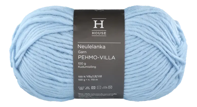House 编织毛线 Pehmovilla 112706 100克 浅蓝 1579｜House neulelanka Pehmovilla 112706 100 g Light Blue 1579