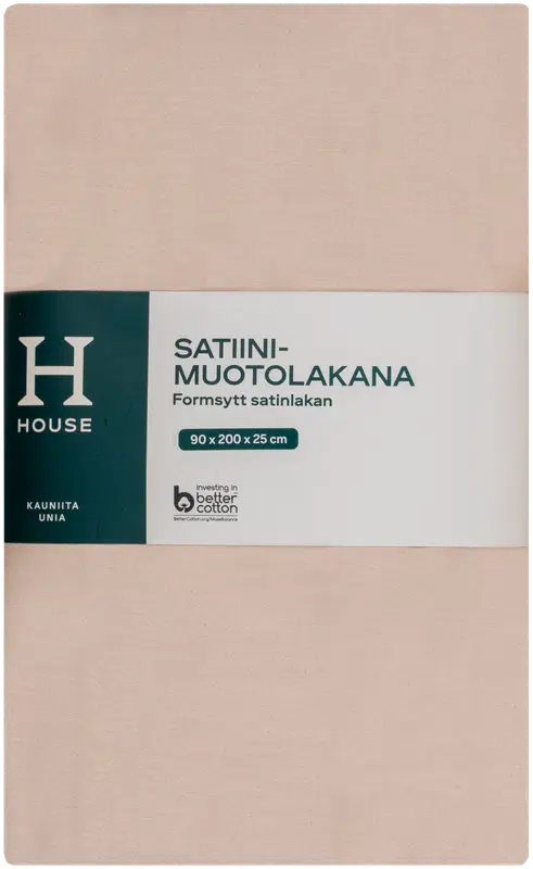 House 缎面床笠 90x200x25厘米 米色