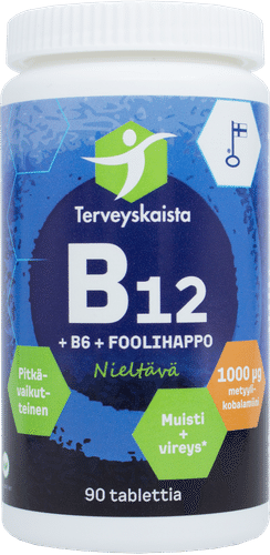 Terveyskaista B12+B6+叶酸 90片 长效