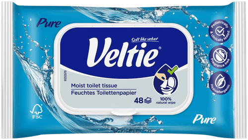 Veltie Pure湿厕纸 48 kpl