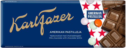 Karl Fazer 美国含片巧克力板 180 g｜Karl Fazer Amerikan pastilleja suklaa levy 180 g