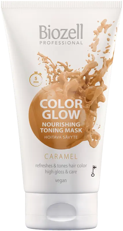 Biozell 色彩光泽护理染色面膜 焦糖色 150ml｜Biozell Color Glow Hoitava sävytenaamio Caramel 150ml