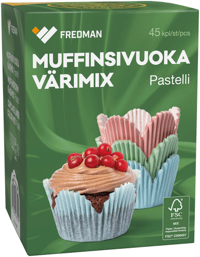 Fredman muffinssivuoka värimix pastelli 45 kpl