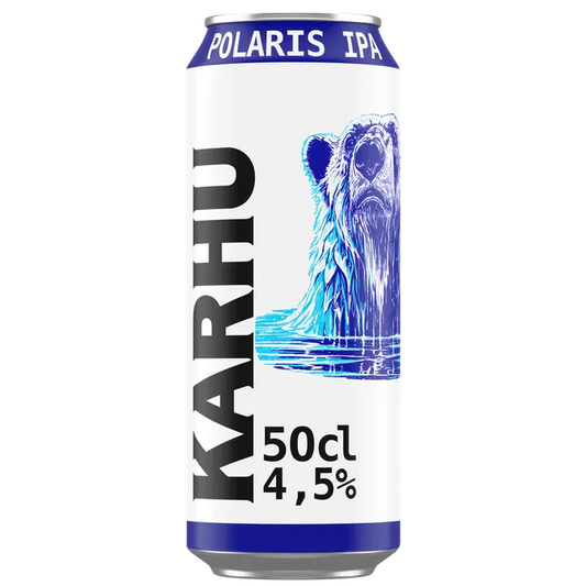 Karhu Polaris IPA olut 4,5 % tölkki 0,5 L｜Karhu 北极星 IPA 饮料 4.5% 罐装 0,5 L
