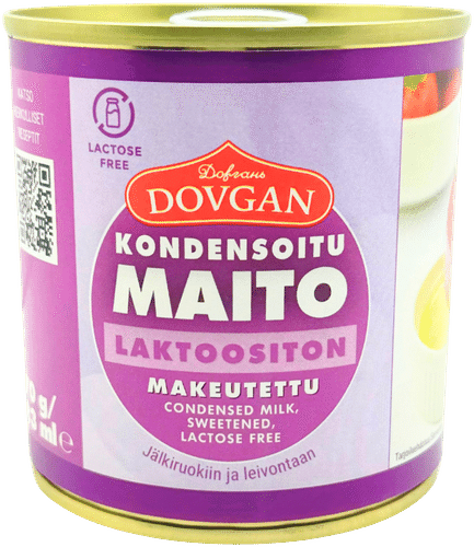 Dovgan Laktoositon Kondensoitu maito, makeutettu 370 g / 283 ml｜Dovgan 无乳糖炼乳，加糖 370克 283 ml