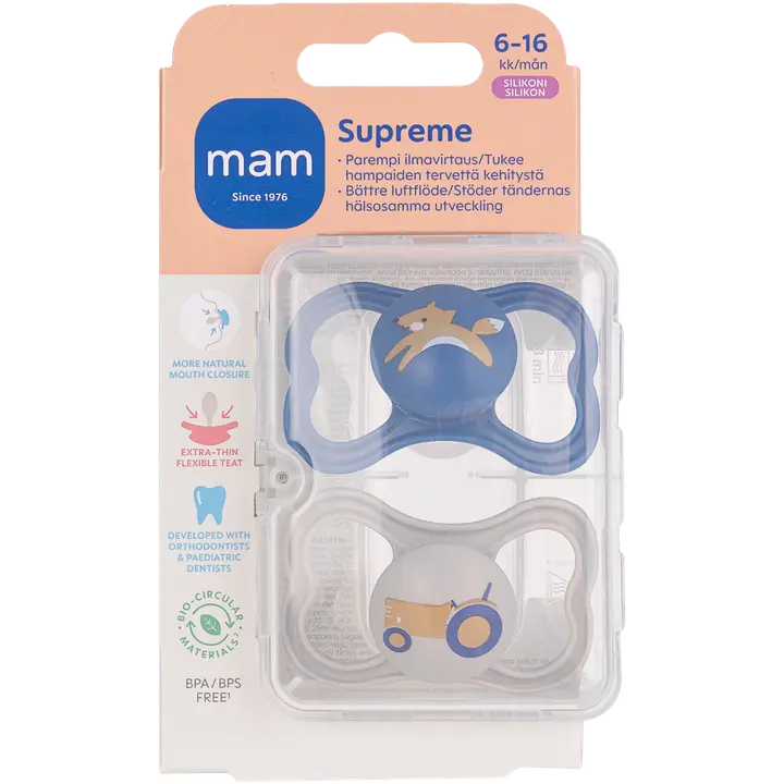 MAM Supreme 6-16kk silikoni 2kpl｜None MAM Supreme 6-16 个月硅胶 2kpl