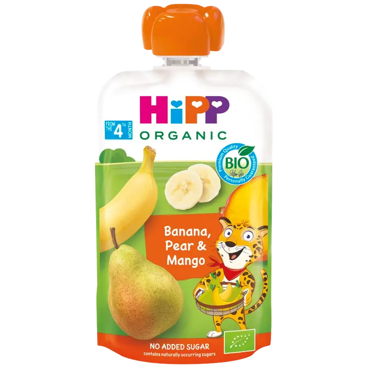 HiPP 100g Luomu Smoothie Banaania, Päärynää&Mangoa 4kk｜HiPP 100g 有机冰沙香蕉、梨和芒果 4 个月