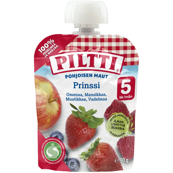 Piltti Pohjoisen maut 90g Prinssi hedelmäsose 5kk annospussi｜Piltti 北方风味 90 克 Prinsi 果泥 5 个月袋装