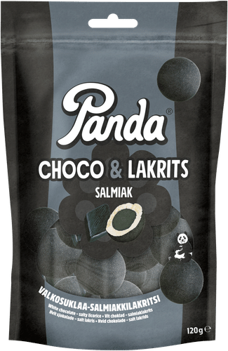 Panda 巧克力甘草咸甘草巧克力甘草糖 120g｜Panda Choco Lakrits salmiakki suklaa lakritsi 120g