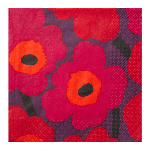 Marimekko 罂粟花红紫色餐巾 20条/24厘米