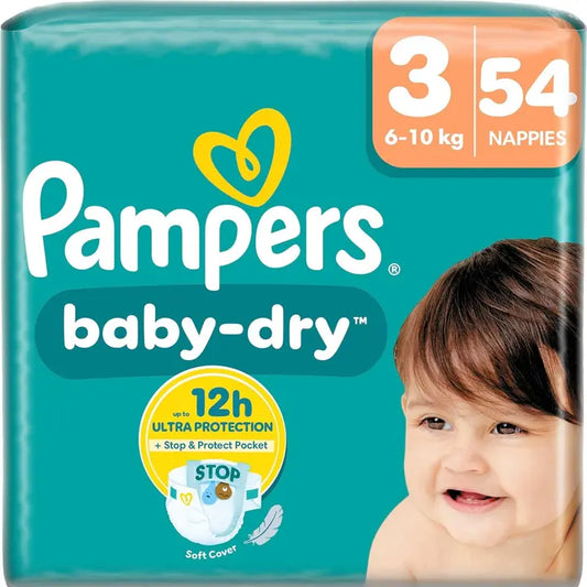 Pampers Baby Dry S3 6-10kg 54kpl vaippa｜Pampers Baby Dry S3 6-10公斤 54片纸尿裤
