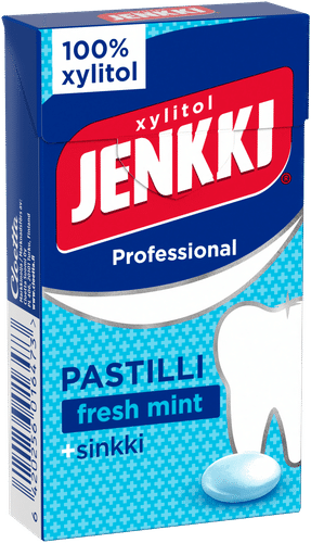 Jenkki Professional Fresh mint +锌全木糖醇含片 34g｜Jenkki Professional Fresh mint +sinkki täysksylitolipastilli 34g