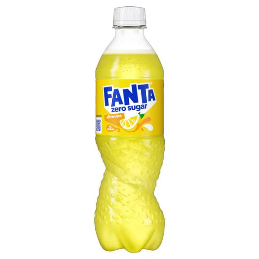 Fanta Sitruuna Zero virvoitusjuoma muovipullo 0.5 L｜Fanta 柠檬零软饮料塑料瓶 0.5 L