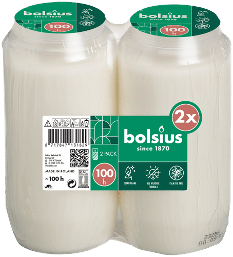 Bolsius 油蜡烛 100小时 2 kpl｜Bolsius Öljykynttilä 100h 2 kpl