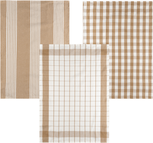 Tex Home keittiöpyyhe Stripes 3kpl beige