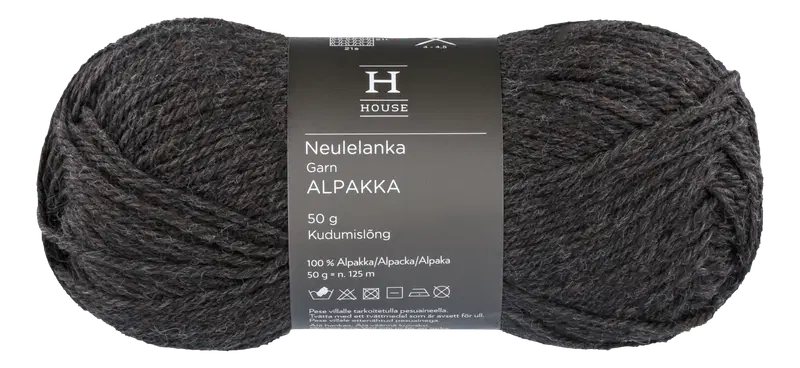 House 编织毛线 羊驼毛 710234 50克 深棕色 6119｜House neulelanka Alpakka 710234 50 g Dark Brown 6119