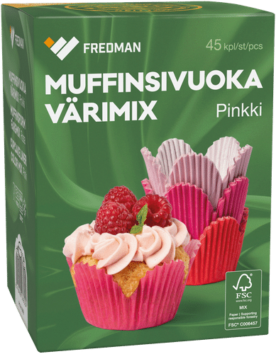 Fredman muffinssivuoka värimix pinkki 45 kpl