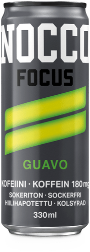 NOCCO FOCUS Guavo kofeiinia ja vitamiineja sisältävä hiilihapotettu energiajuoma 330ml