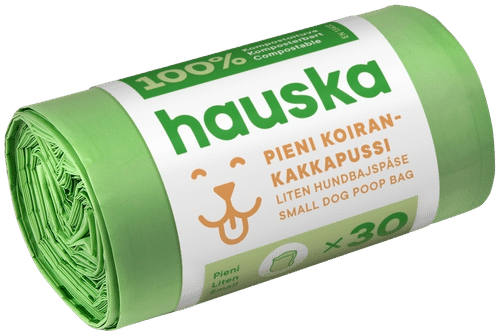 Hauska biohajoava koirankakkapussi pieni 30kpl 200x300 vihreä