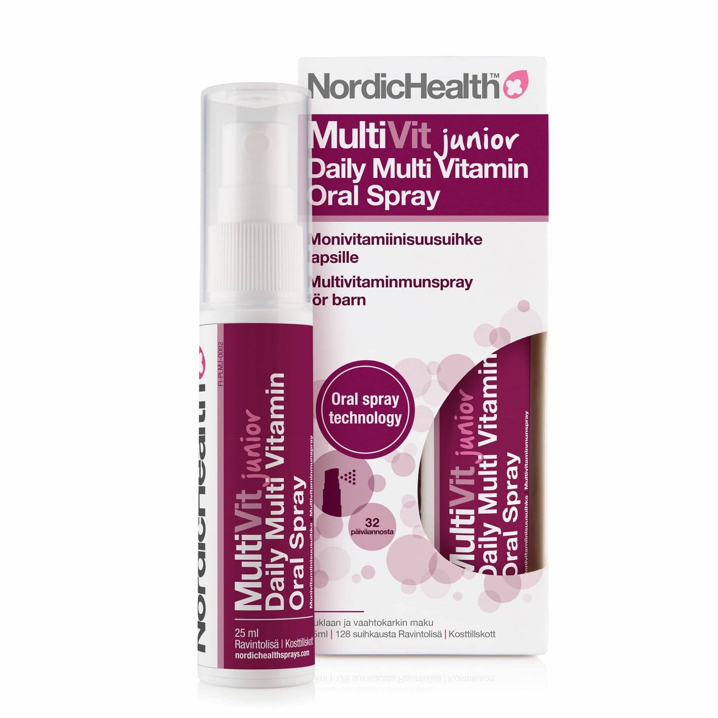 Nordic Health MultiVit Junior Daily Multi Vitamin Oral Spray - Monivitamiinisuusuihke lapsille 25 ml｜Nordic Health MultiVit Junior 每日多种维生素口腔喷雾 - 儿童多种维生素口腔喷雾 25 ml