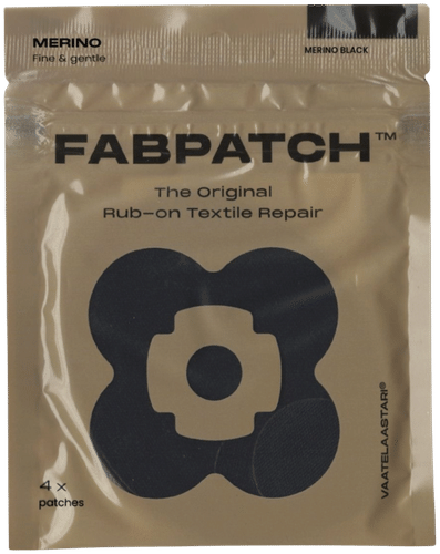 FabPatch 美利奴黑衣物修补贴 4片，摩擦粘贴纺织品贴片