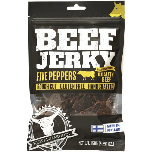 Kuivalihakundi Beef Jerky Five peppers 150g-Kuivalihakundi 牛肉干 五个辣椒 150g