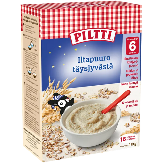 PILTTI 410g Iltapuuro täysjyvästä 6kk｜Piltti 410 克 Iltapuuro 全谷物 6 个月