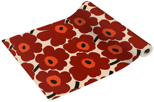 Marimekko 罂粟花红奶油色长桌巾 1条/0.4x4.8米