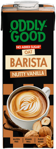 Oddlygood 咖啡师燕麦饮1升坚果香草无添加糖UHT无麸质｜Oddlygood® Barista kaurajuoma 1 l nutty vanilla ei lisättyä sokeria UHT gluteeniton
