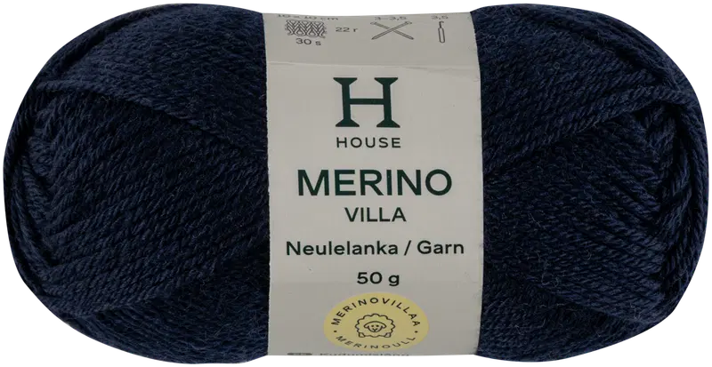 House 美利奴羊毛线 50g CNE-1833 海军蓝｜House lanka merinovilla 50g CNE-1833 navy blue