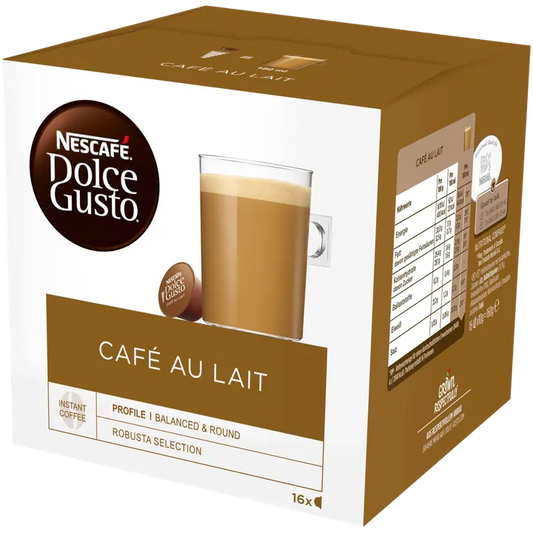 Nescafé Dolce Gusto 16kaps/160g Café au Lait maitokahvikapseli｜Dolce Gusto Nescafé Dolce Gusto 16粒/160克 牛奶咖啡胶囊