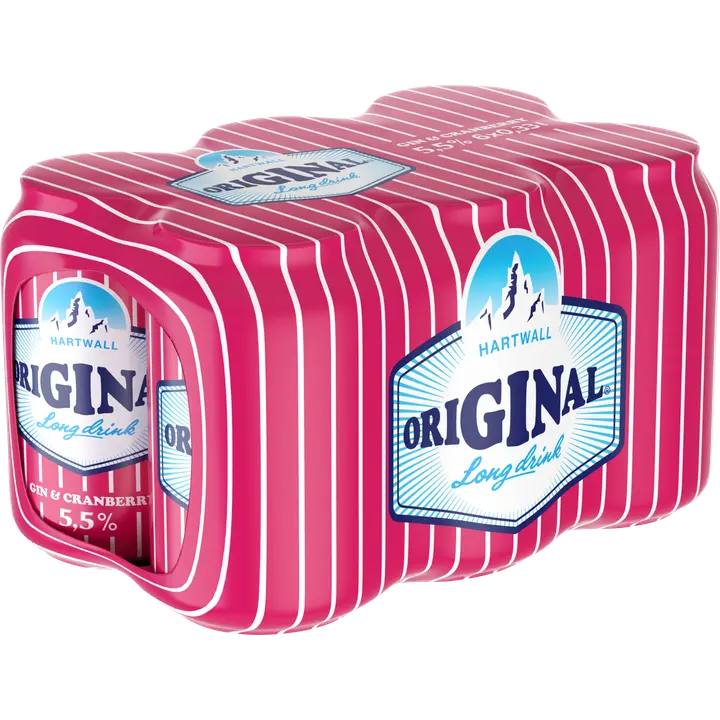 6x Hartwall Original Long Drink Cranberry 5,5% 0,33 l｜Hartwall Original Long Drink 6x Hartwall 原味长饮蔓越莓 5.5% 0,33 l