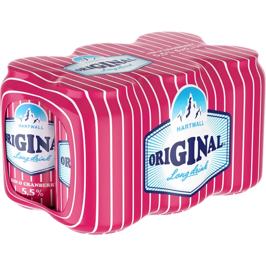 6x Hartwall Original Long Drink Cranberry 5,5% 0,33 l｜Hartwall Original Long Drink 6x Hartwall 原味长饮蔓越莓 5.5% 0,33 l
