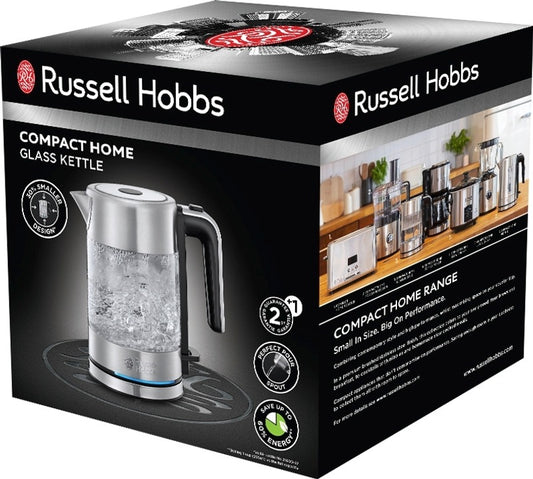 Russell Hobbs Compact Home 玻璃电水壶 0,8l｜Russell Hobbs Compact Home lasinen vedenkeitin 0,8l