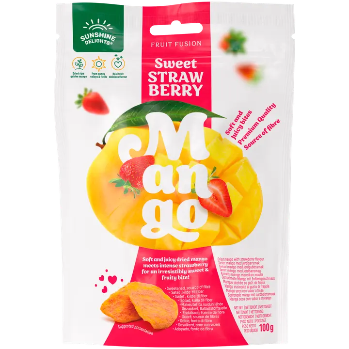 Sunshine Delights Fruit Fusion Sweet Strawberry Mango 100g-Sunshine Delights 水果融合甜草莓芒果 100g