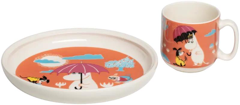 Moomin Arabia 姆明儿童套装 伞下｜Moomin Arabia Muumi Lasten setti Sateenvarjon alla