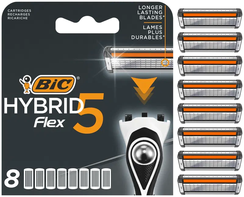 BiC Hybrid Flex 5 替换刀头 8kpl｜BIC Hybrid Flex 5 varaterät 8kpl