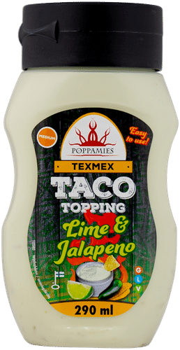 Poppamies 墨西哥塔可酱 青柠墨西哥辣椒风味 290ml｜Poppamies Texmex Taco Topping Lime & Jalapeno maustekastike 290ml