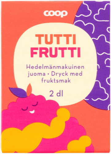 Coop tuttifrutti hedelmänmakuinen juoma 2dl｜Coop tuttifrutti 果味饮料 2dl