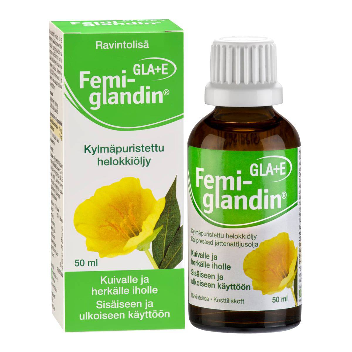 月见草油GLA+E 50 ml｜Femiglandin GLA + E helokkiöljy 50 ml