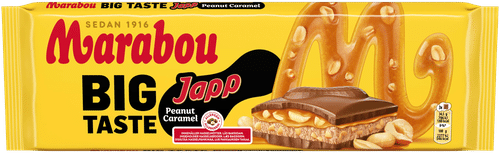 Marabou BigTaste Japp 花生焦糖巧克力板 276g｜Marabou BigTaste Japp Peanut Caramel suklaalevy 276g