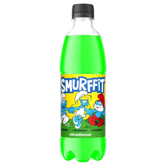 Smurffit Päärynälimonadi virvoitusjuoma muovipullo 0,5 L｜Smurffit 梨柠檬水软饮料塑料瓶 0,5 L