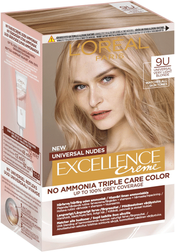 L'Oréal Paris Excellence Creme Universal Nudes 巴黎欧莱雅 Excellence Universal Nudes 9U 自然极浅金 无氨染发剂 1kpl