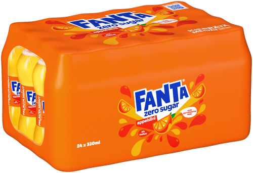 Fanta 24包装 芬达橙味零度 无糖碳酸饮料 塑料瓶 0,33 L｜24-pack Fanta Appelsiini Zero sokeriton virvoitusjuoma muovipullo 0,33 L