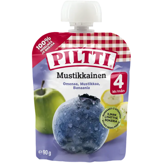 Piltti 90g Mustikkainen hedelmäsose 4kk annospussi｜Piltti 90克蓝莓果泥4个月份袋