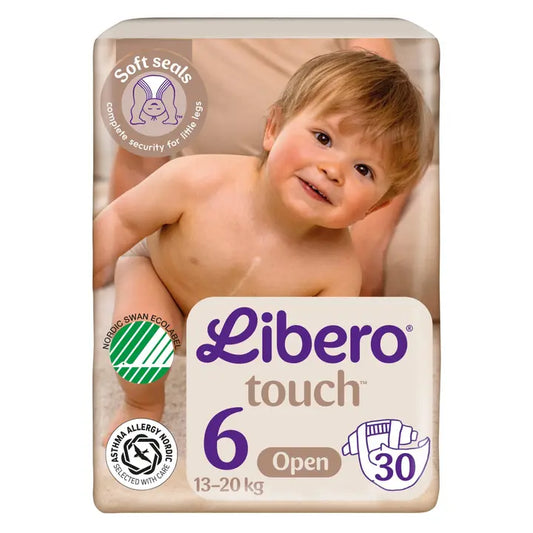 LIBERO Touch teippivaippa koko 6, 30kpl, 13-20 kg｜Libero 触摸胶带尿布尺寸 6，30 片，13-20 公斤